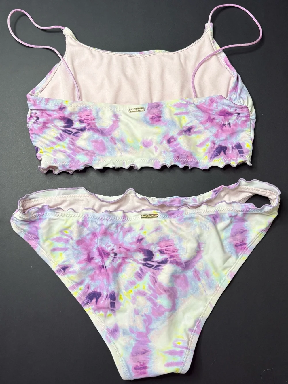 Wallflower Light Pink ruffle-Trim Bikini Top